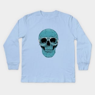 Blue skull II Kids Long Sleeve T-Shirt